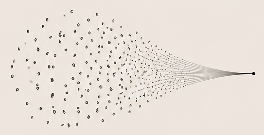 Words dispersing into points